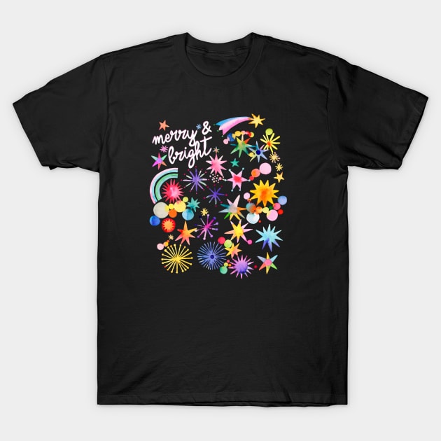 Christmas Stars Merry and Bright T-Shirt by ninoladesign